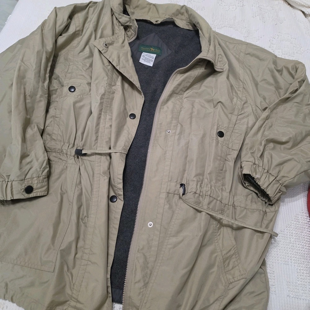Vtg 90s Hunters Run‎ Wool Zip Lining Squall Parka Jacket Womens XL-2XL Coat